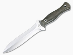 Mike Irie Custom TS-6 Dagger OD Green Micarta Fixed Knife