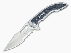 CRKT Fossil Black Clip Point Veff Serrations IKBS Flipper 5473