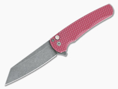 Protech Malibu - BattleWorn Red Dragon Scale Handle - Acid Wash Blade