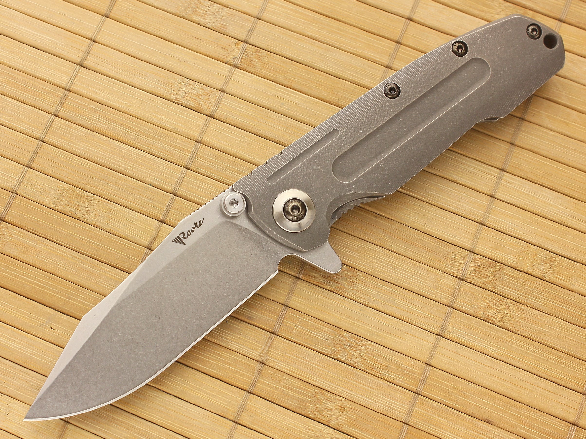 Reate District 9 Plus Flipper Knife 3.75 inch Stonewash for Sale