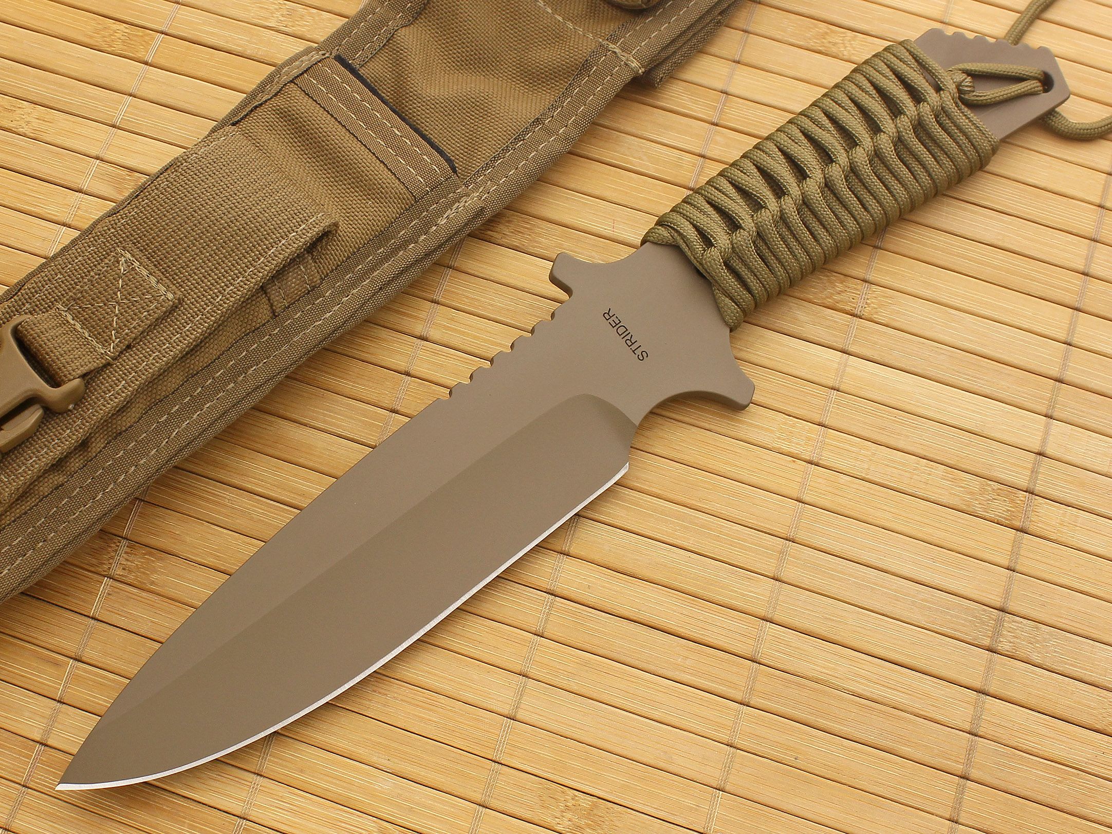Strider Knives MK-1 Fixed Knife Cerakote Blade Coyote Cord
