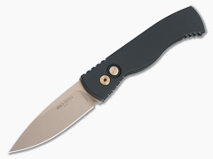 Protech TR-2 - Rose Gold Magnacut - Smooth Black Handle T203
