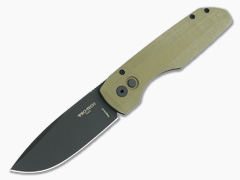 Protech Vero Synapse - Green Micarta - Black DLC Magnacut