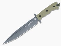 TOPS Wild Pig Hunter Knife - 7.5" 1095 Carbon Steel Blade With Sniper Gray Finish & Leather Sheath